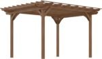 The Wood Grape Gazebo set up in a backyard, perfect for climbing plants and outdoor gatherings.