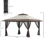 The mesh netting of the gazebo keeps insects out while allowing airflow.