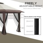 The gazebo featuring ground stakes and guy ropes for stability during use.