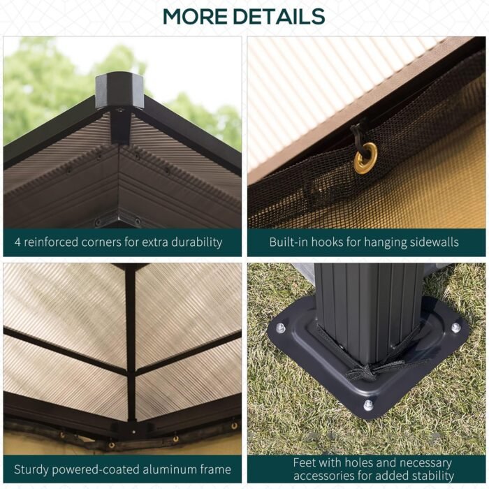 The Gazebo Canopy with mesh sidewalls and privacy curtains for a comfortable outdoor environment.