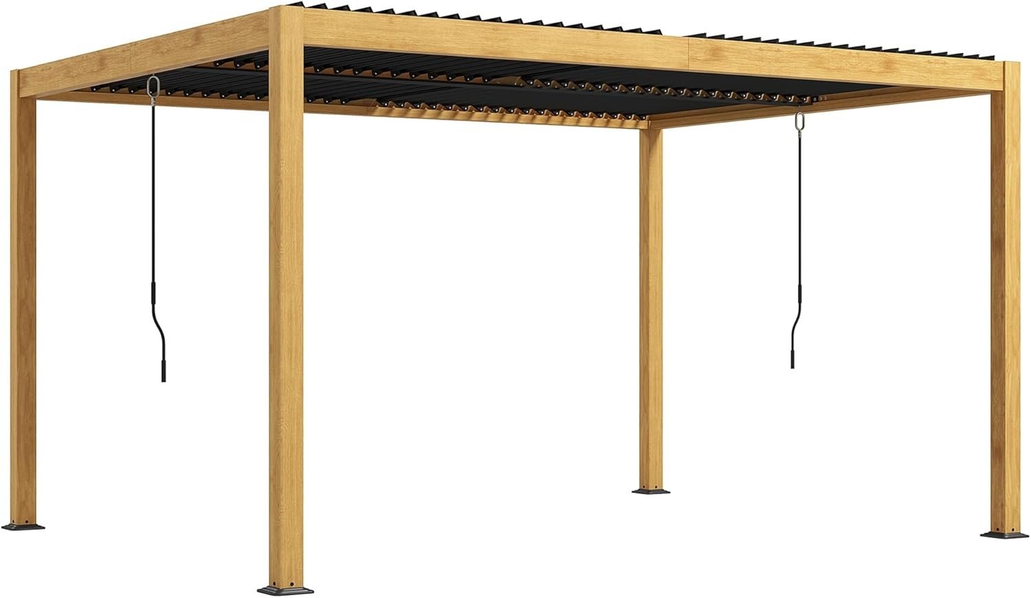 Outsunny 10x13 Hardtop Gazebo The Hardtop Gazebo set up in a backyard, providing 10x13 ft of coverage with a louvered roof for adjustable sun protection.