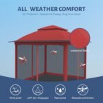The durable steel frame of the gazebo canopy ensures stability and longevity for outdoor use.