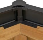 Ceiling hook on the wooden gazebo for hanging lights, lanterns, or decorations.