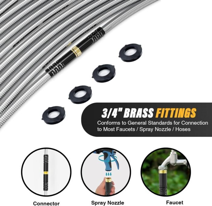 The heavy duty hose is lightweight and easy to store, perfect for quick access and use.