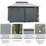 Durable steel frame of the Gazebo Canopy, rust-resistant for long-lasting outdoor use.