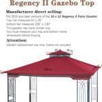 The Gazebo Canopy fits easily on the 10x12 Allen Roth gazebo frame.