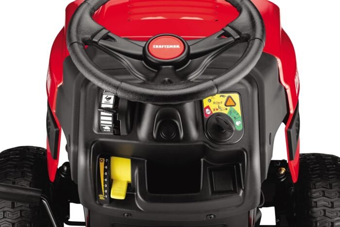 The 42" stamped steel deck of the Riding Lawn Mower ensures a smooth and even cut across the lawn.