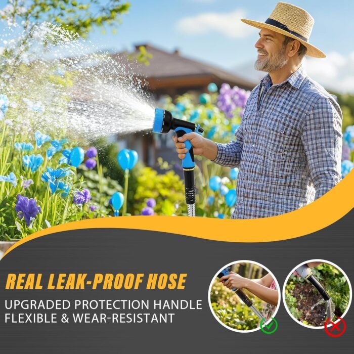 Durable heavy duty hose made from 304 stainless steel, designed for long-lasting performance.